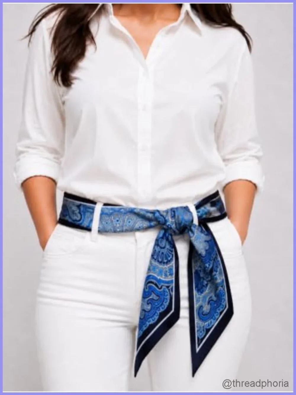 Long Skinny Scarf Belt Silk-Like Twill Hair & Neck Wrap 59